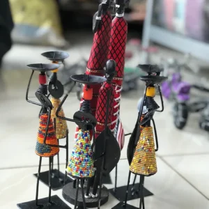 Metal candle holder per pair