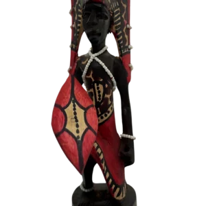 Hand-Carved Maasai Warrior Statue